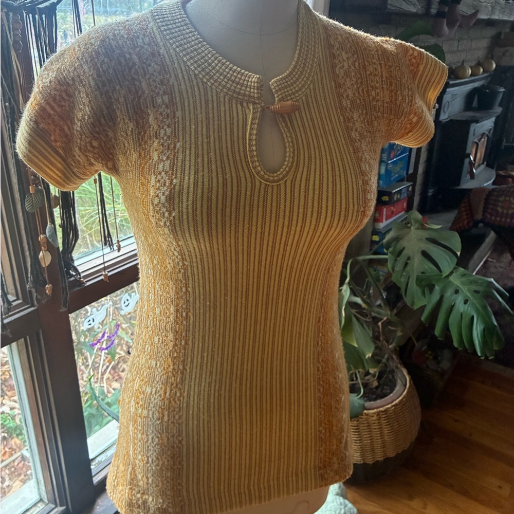 Vintage Mustard Yellow Knit Top